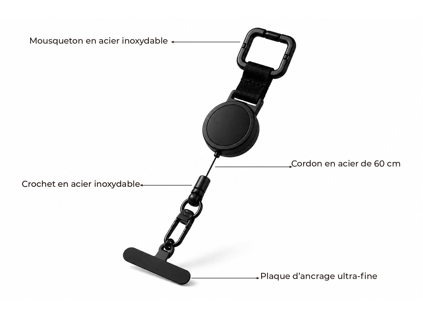 Vexo SecureClip - Cordon de sécurité rétractable