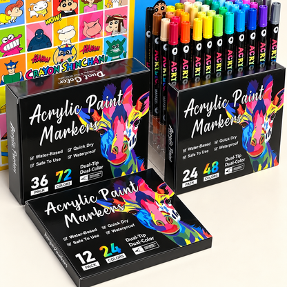 Colorello™ — Set Pennarelli Acrilici Doppia Punta